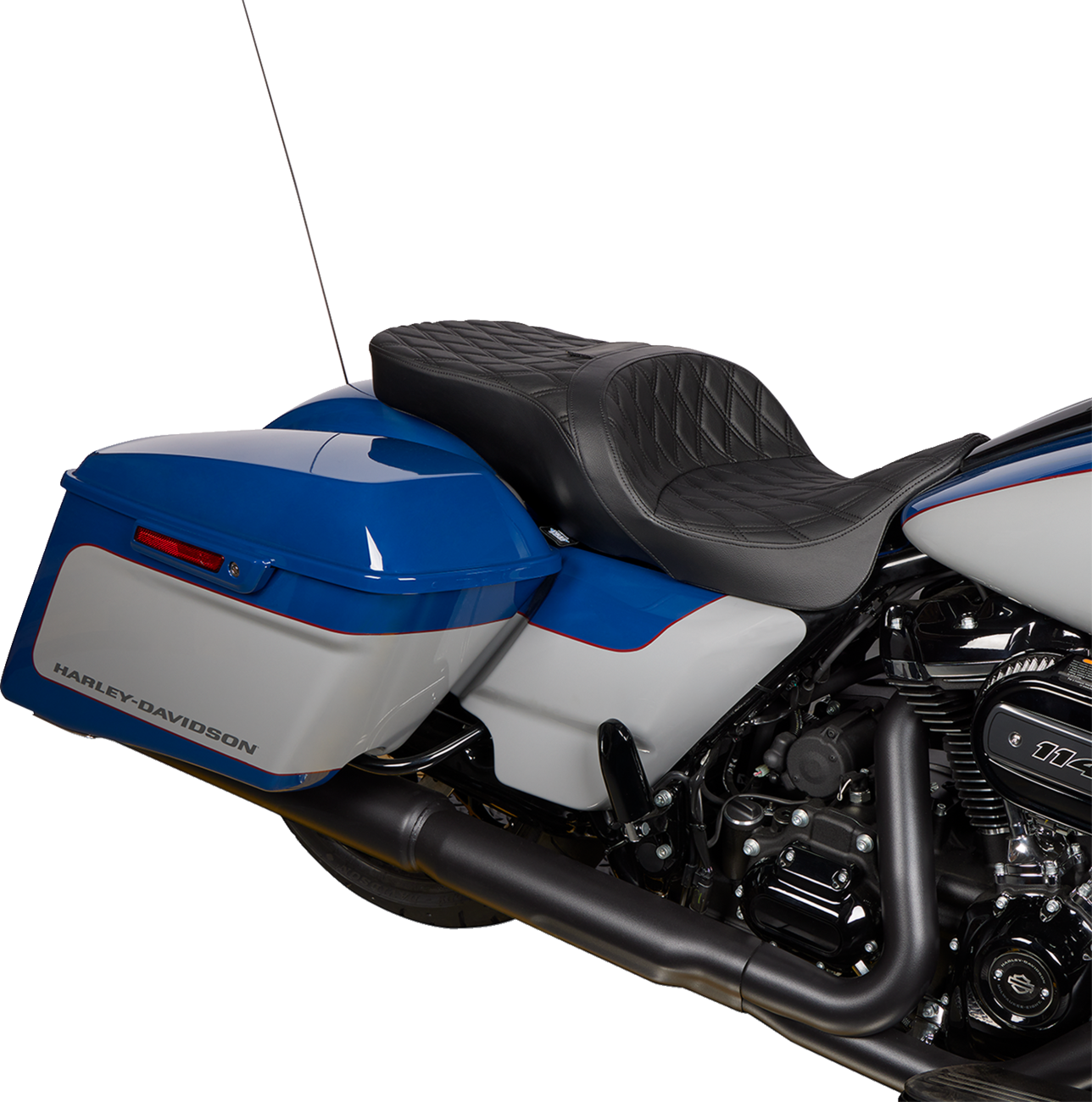 Drag Specialties Seats Freedom Seat - Vinyl - Double Diamond Black Stitch - FLH '09-'23