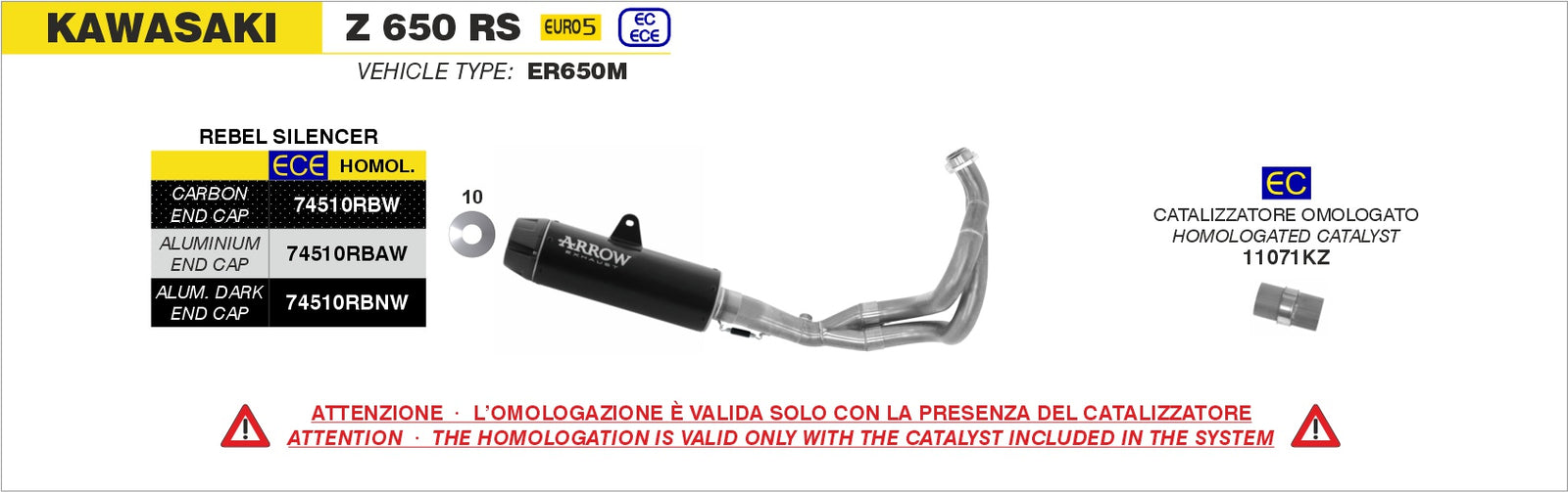 74510RBAW Full System Rebel With Aluminium Polish Rear End Cap