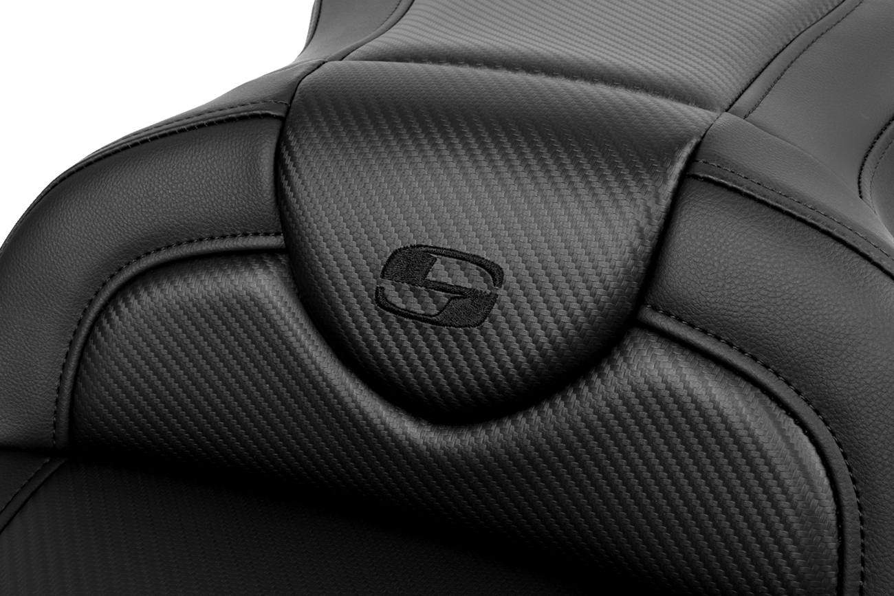 Saddlemen Roadsofa™ Seat - Without Backrest - Carbon Fiber - Black Stitch - 'FL '08-'19