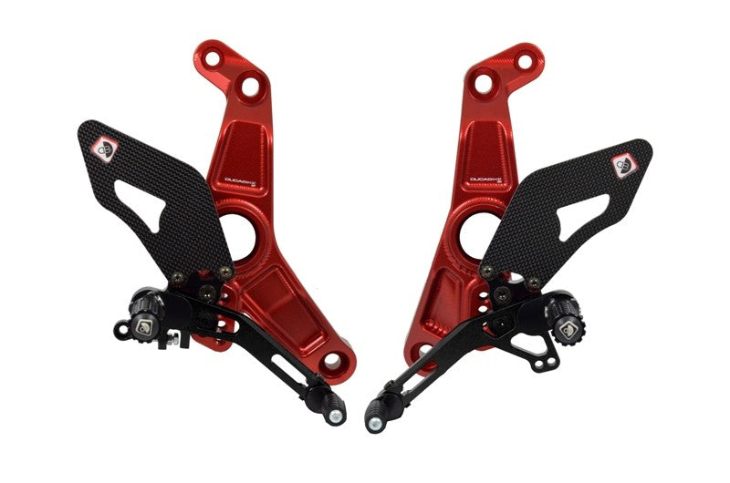 Ducabike DBK PRM12R01 Adjustable Rearset M1200r - RED-BLACK