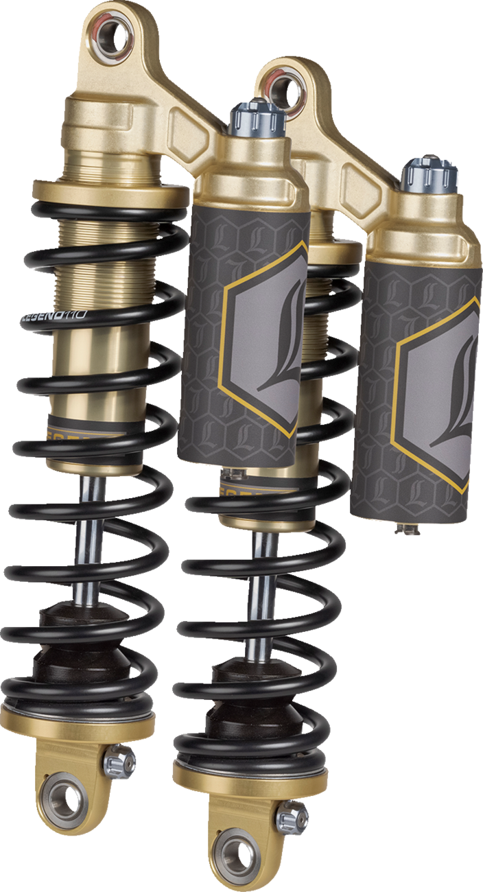 Legend Suspension REVO ARC Piggyback Shocks - 14" - Standard - Gold - '99-'17 Dyna