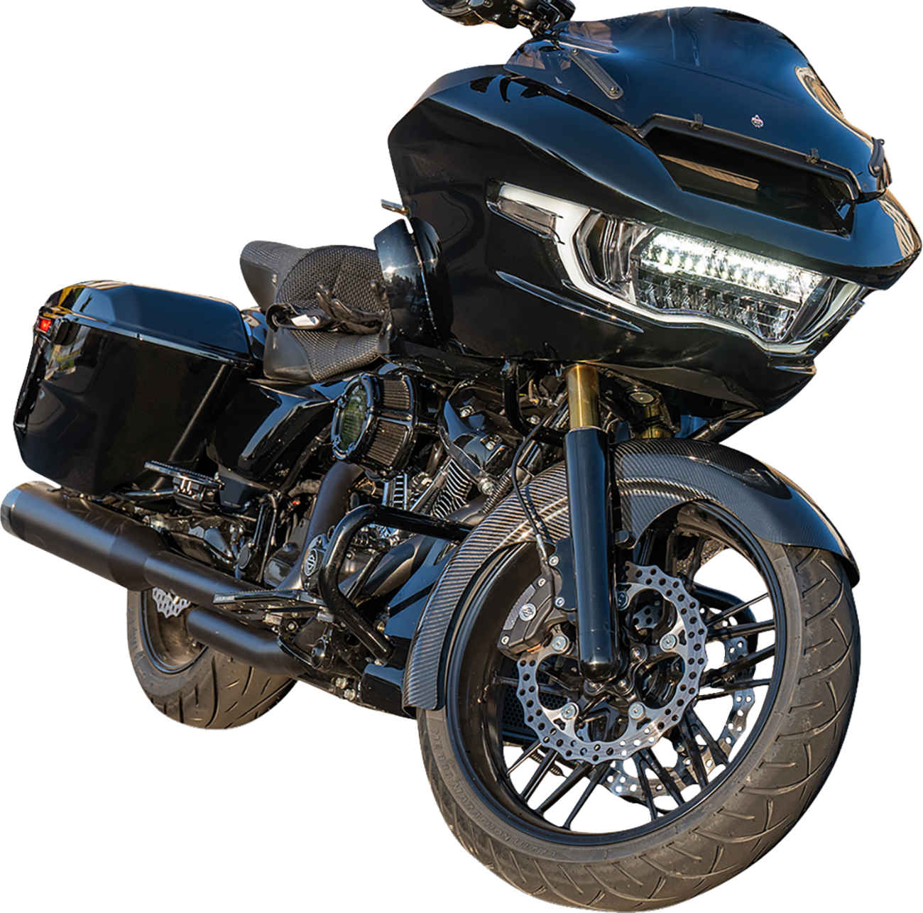 Arlen NESS 21" Front Fender - Fat Wrapper - Carbon Fiber - HD Touring '24-'25