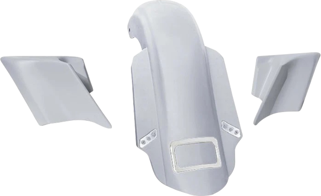 Paul Yaffe Bagger Nation Rear Fender Kit - With Side Covers - Chrome Plate Frame - Thunder Bolts