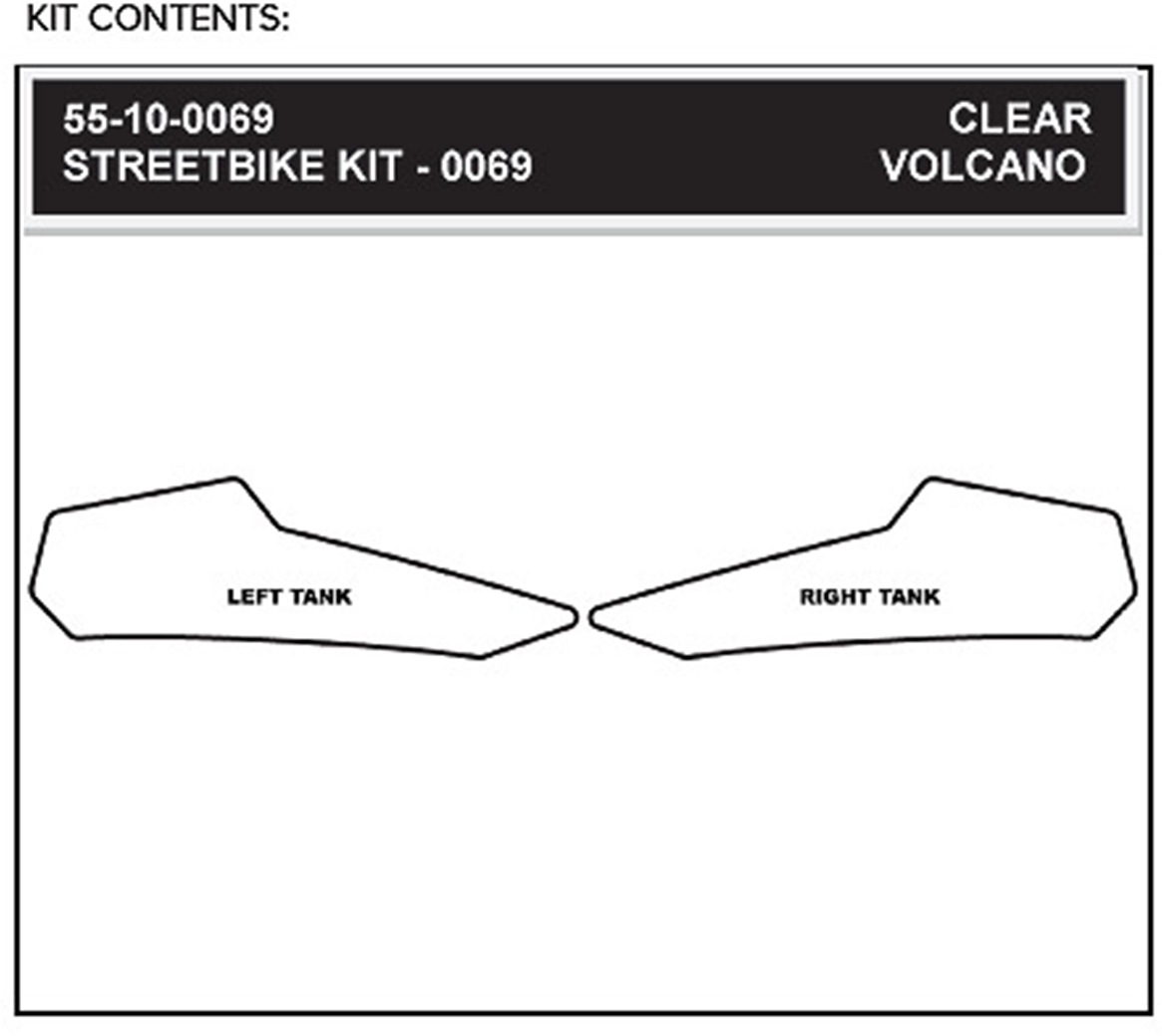 StompGrip Tank Grips - Volcano - Clear - Ducati - Hypermotard/Hyperstrada '13-'18