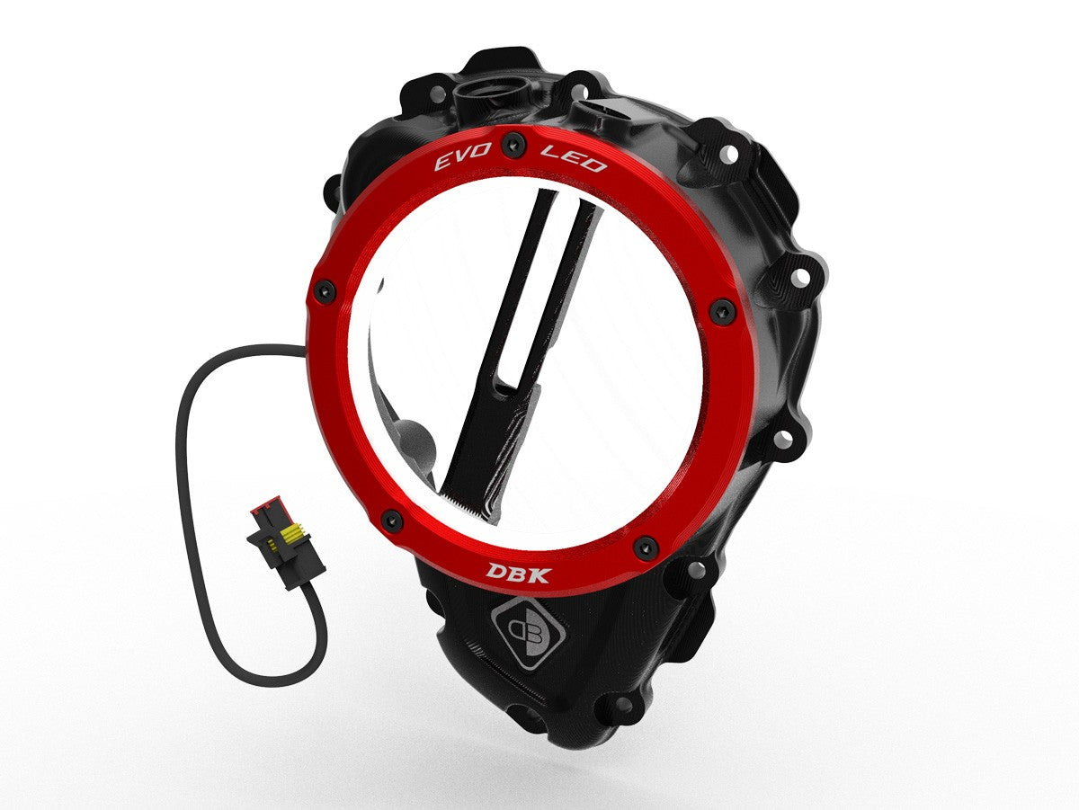 Ducabike DBK Ccdvl16 Triumph Clear Clutch Cover 3D-EVO LED - BLACK-RED