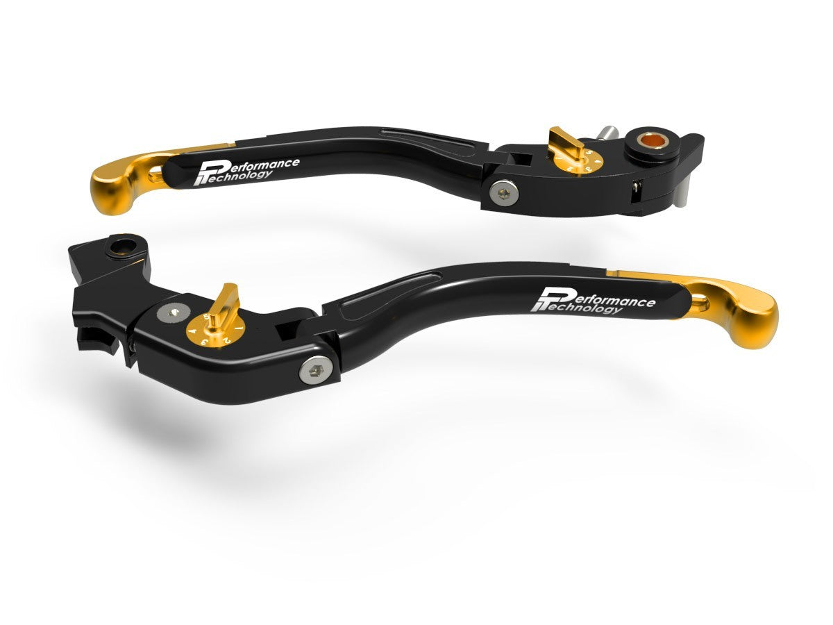 Ducabike DBK LEA09 Brake / Clutch Adjustable Levers Eco GP 2 - BLACK-GOLD