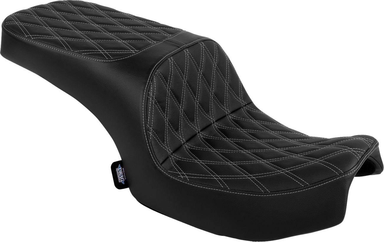 Drag Specialties Seats Freedom Seat - Vinyl - Double Diamond Silver Stitch - Challenger '20-'25/Chieftain '25
