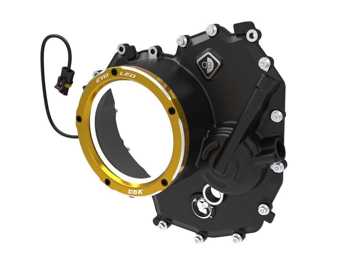 Ducabike DBK Clear Clutch Cover EVO LED Ducati V2 - BLACK-GOLD