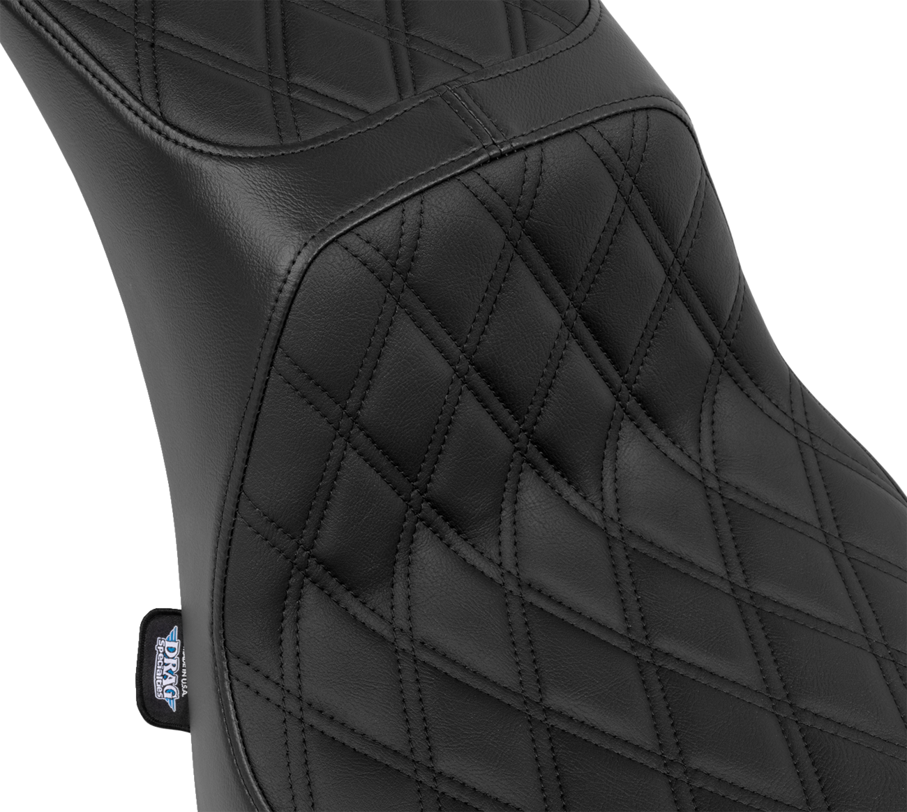 Drag Specialties Seats Performance Predator 2-Up Seat - Vinyl - Double Diamond - Black Thread - FL '00-'17
