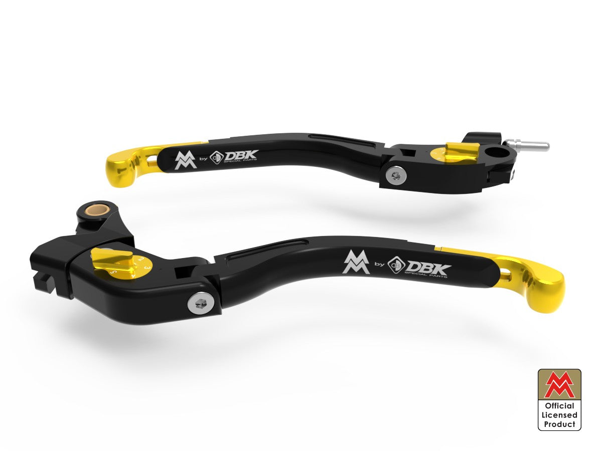 Ducabike DBK LEA23 Brake / Clutch Adjustable Levers Eco GP 2 - BLACK-GOLD