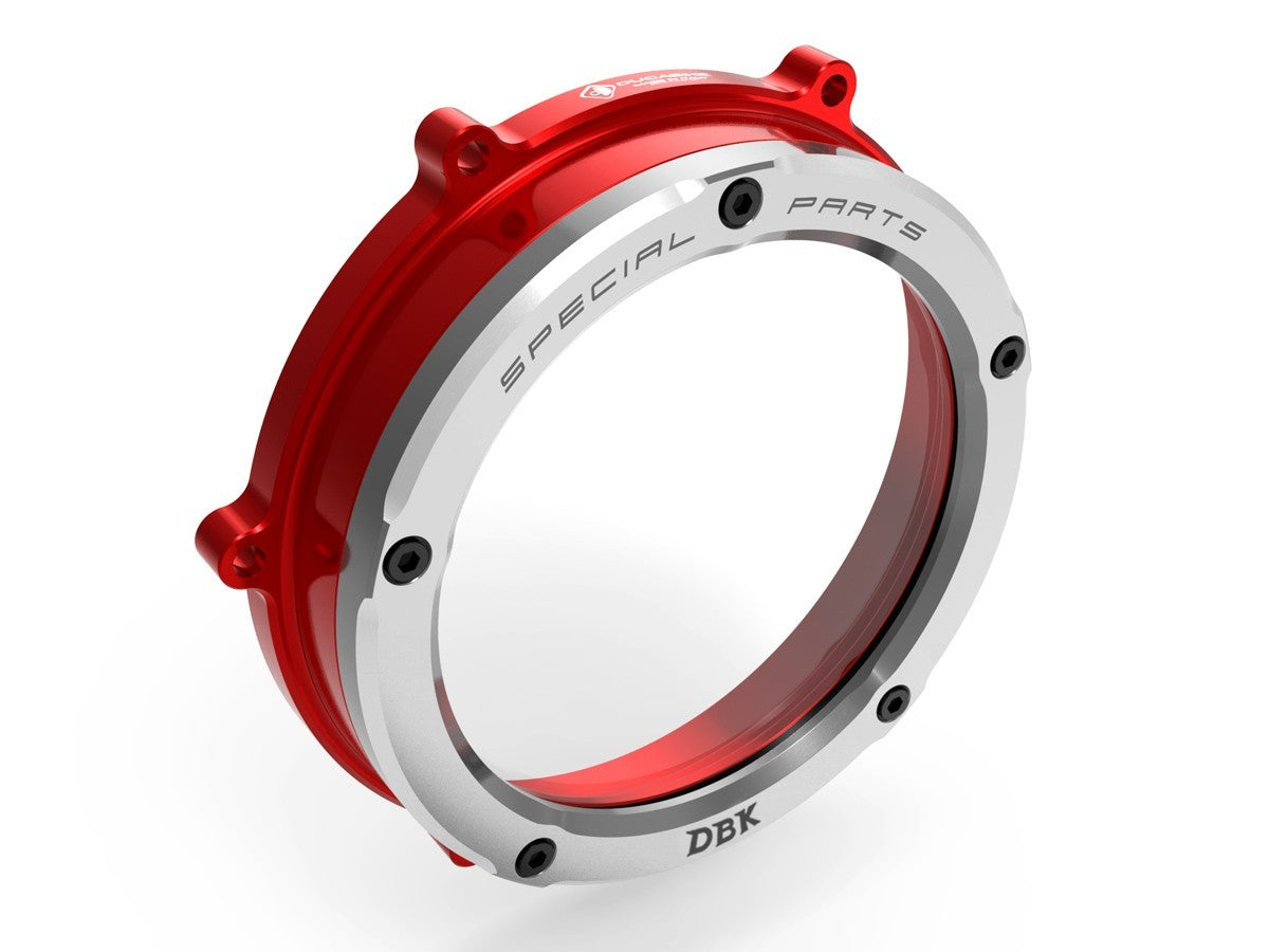 Ducabike DBK CCV401 Clear Clutch Cover Panigale V4 - RED-SILVER