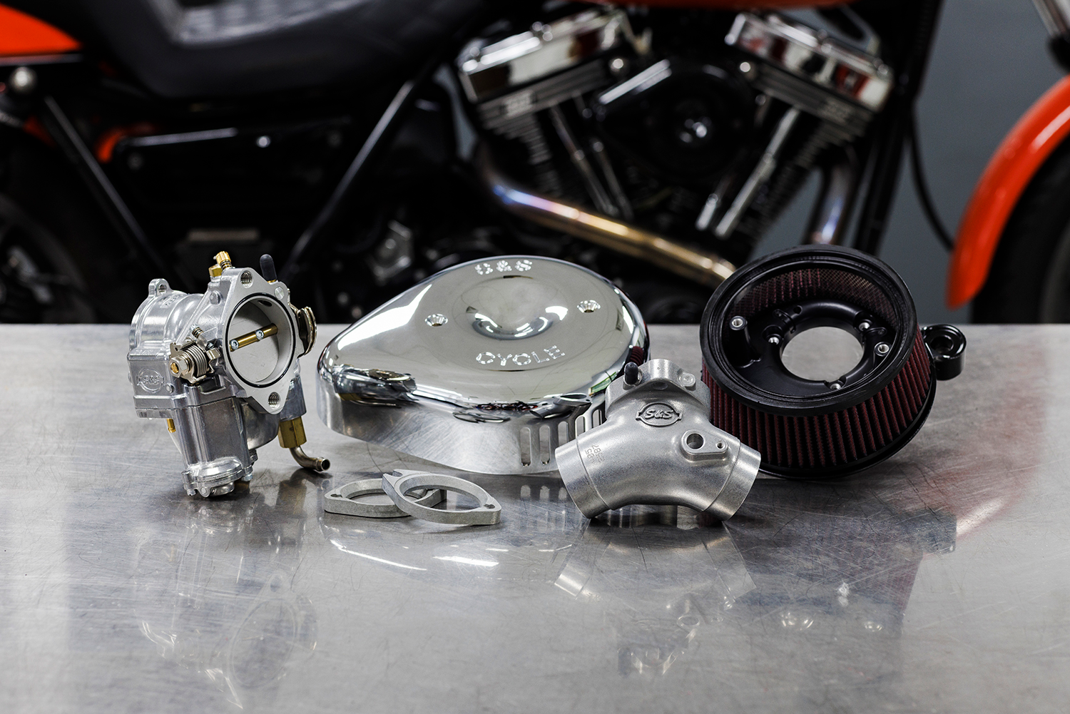 S&S Cycle Super G Carburetor With Stealth Air Cleaner Kit - Chrome - Twin Cam