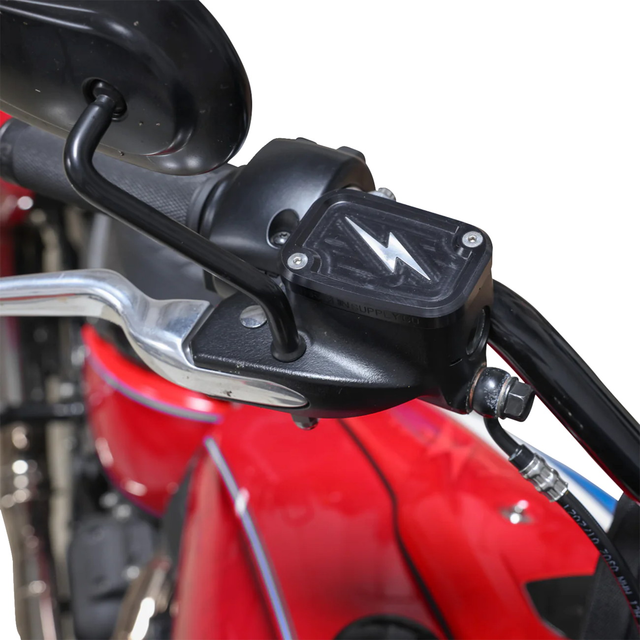 Thrashin Supply CO. Master Cylinder Cover - Brake - Front - Black/Twice-Cut