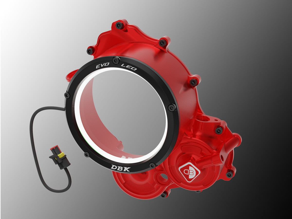 Ducabike DBK CCDVL15 Ducati HM 698 Mono Clear Clutch Cover 3D-EVO LED - RED-BLACK