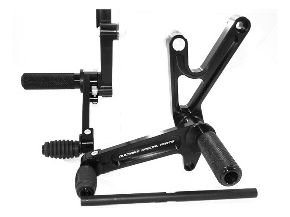 Ducabike DBK PRVM01 Pilot Adjustable Rearsets - BLACK