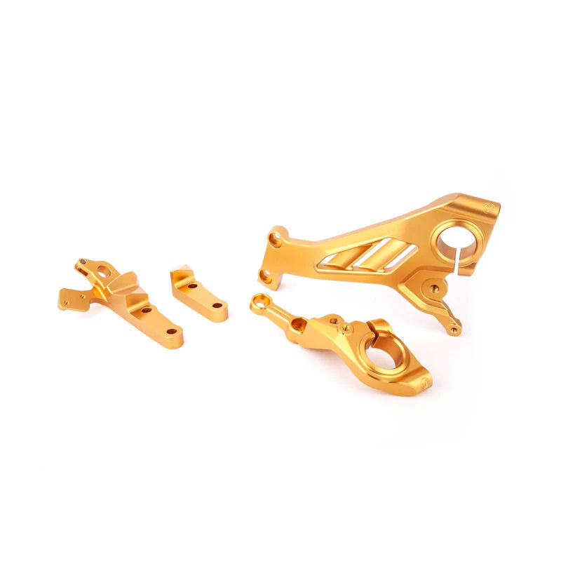 Motocorse CNC Billet Rear Set Mount Support Set For Panigale V4 V4S SP - Gold / 2018 to 2021