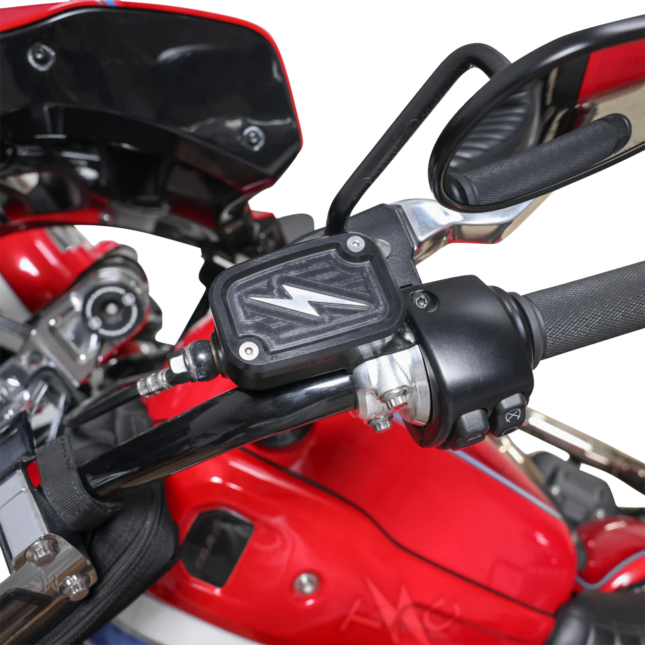 Thrashin Supply CO. Master Cylinder Cover - Brake - Front - Black/Twice-Cut