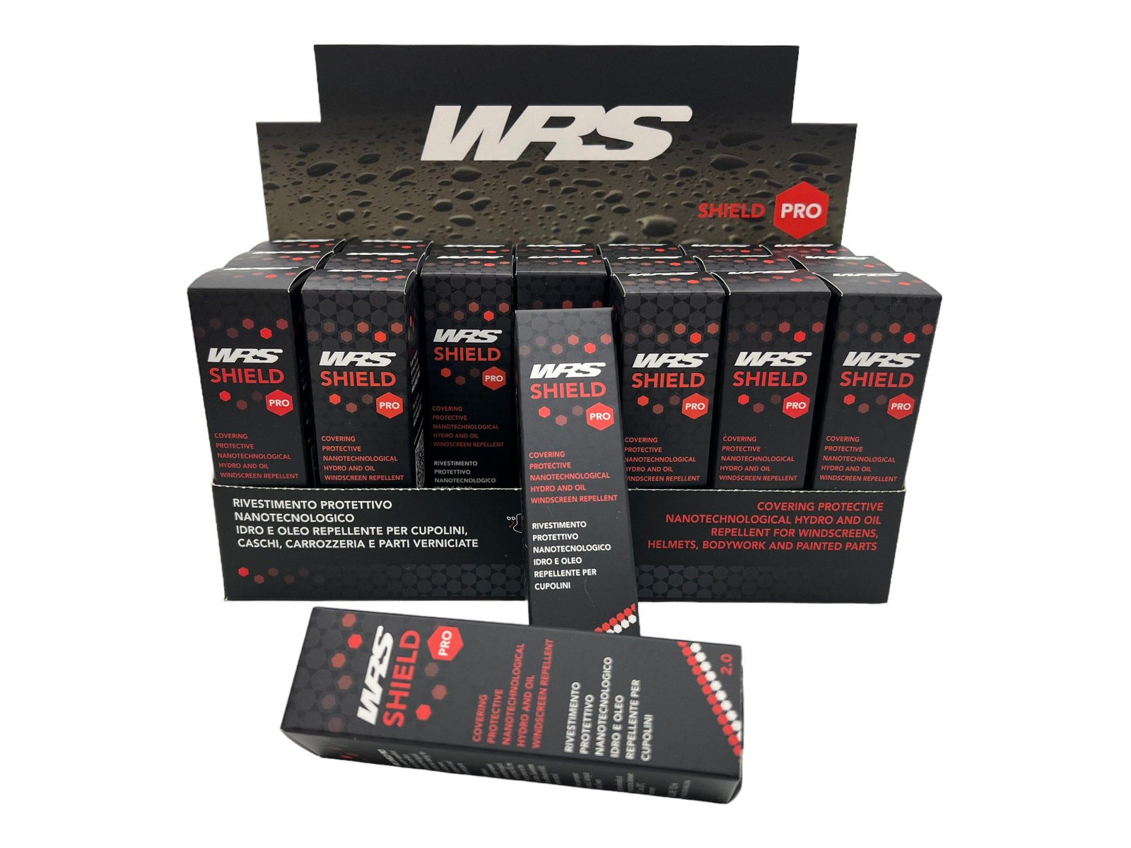 WRS Shield 2.0 Nanotech Protection For Windscreens And Visors Display Box 21 Pieces