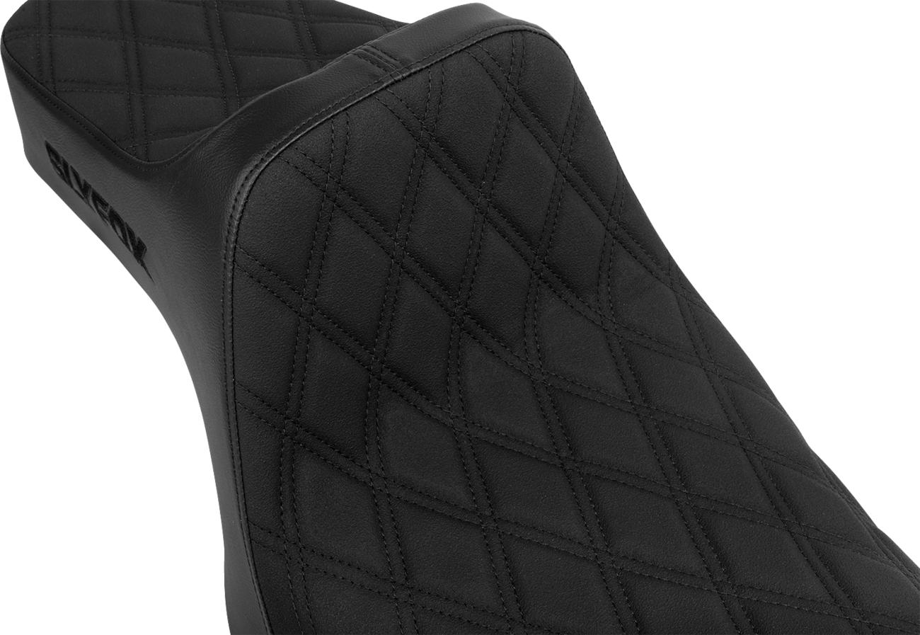 Slyfox High Noon Seat - Double Diamond - Black Logo - Black Stitch - XL '04-'22