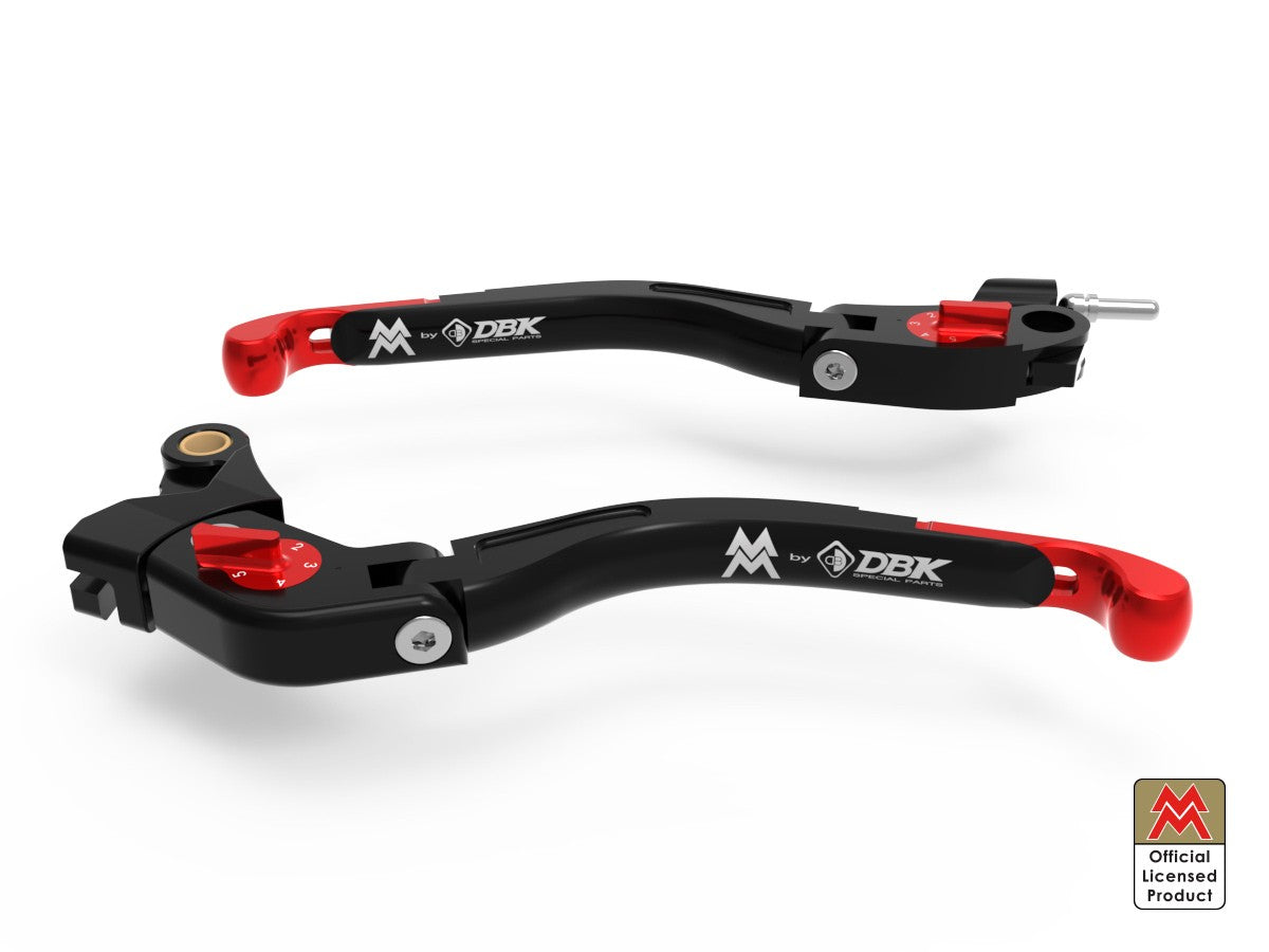 Ducabike DBK LEA23 Brake / Clutch Adjustable Levers Eco GP 2 - BLACK-RED
