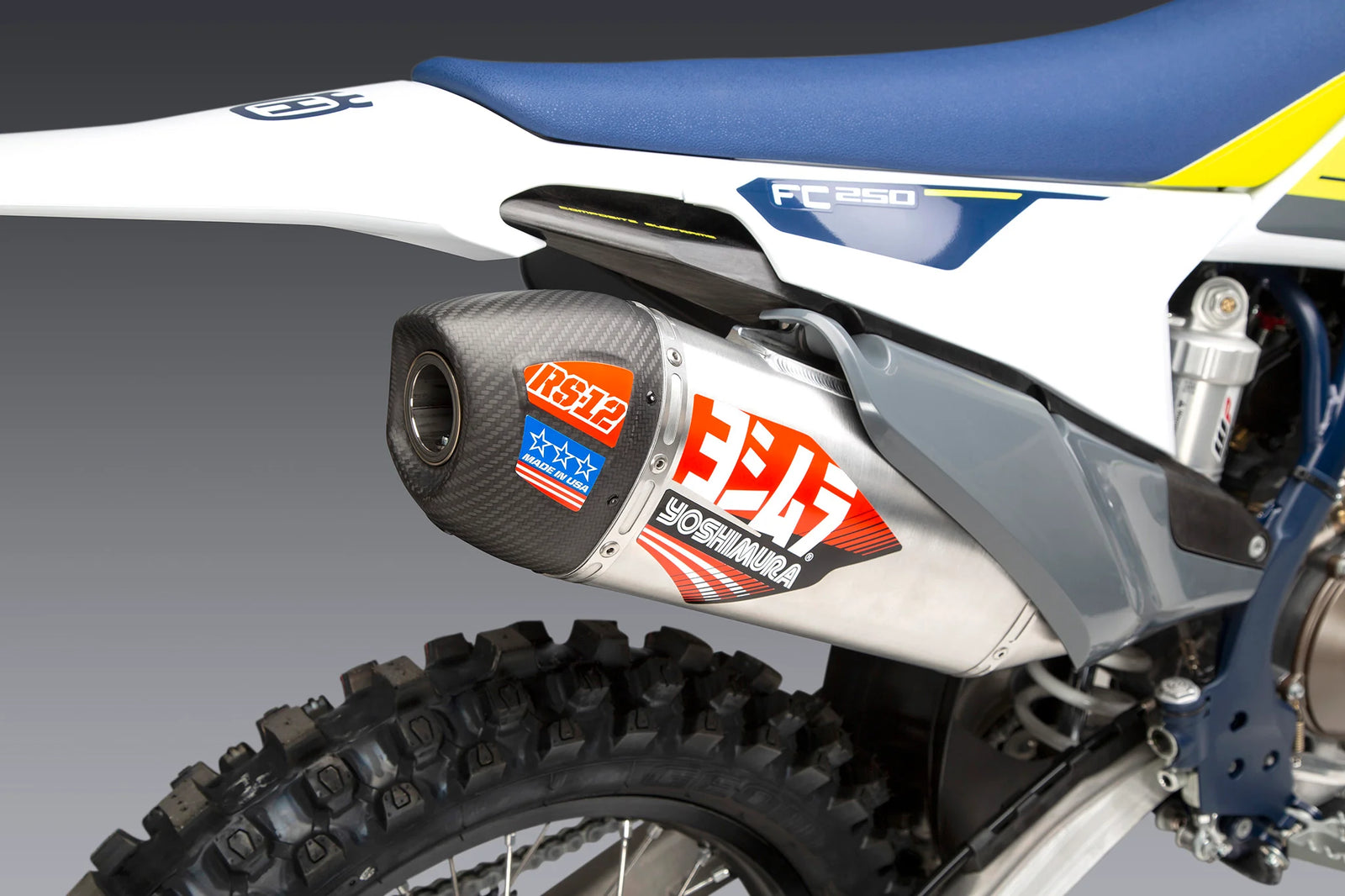 Yoshimura KTM/HUSQ 250/350 19-22 / GAS GAS MC 250F RS-12 Stainless Full Exhaust, W/ Aluminum Muffler