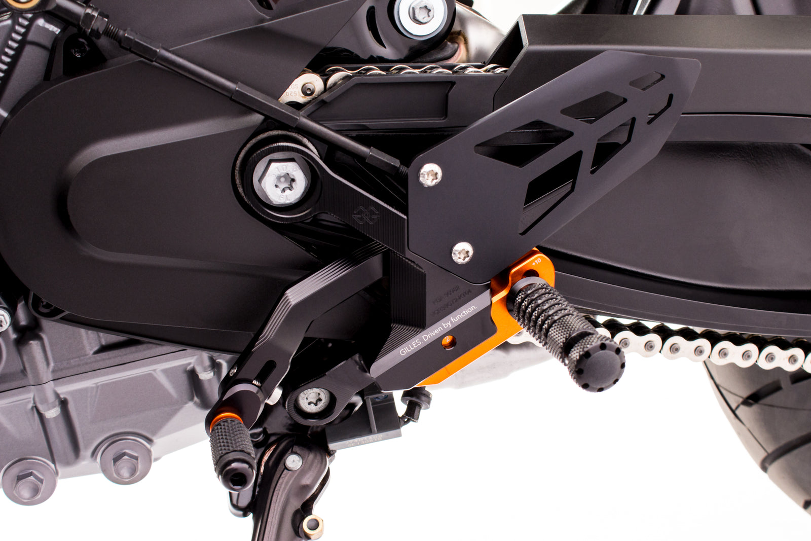 Gilles Tooling Footrest System VCR38GT2, Black/Orange