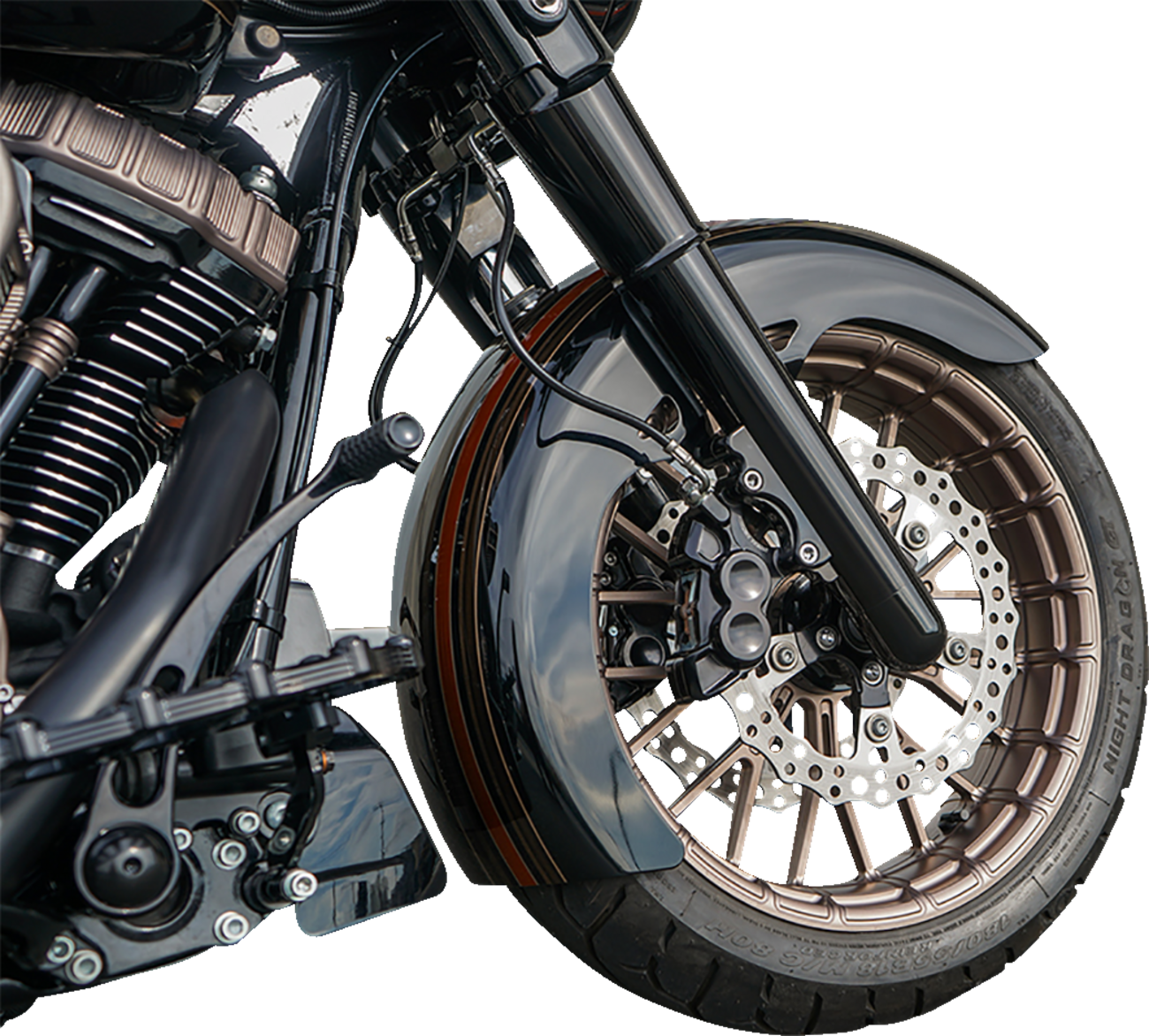 Arlen NESS Fat Tire Fork Boot Cover - Black Anodized - Smooth
