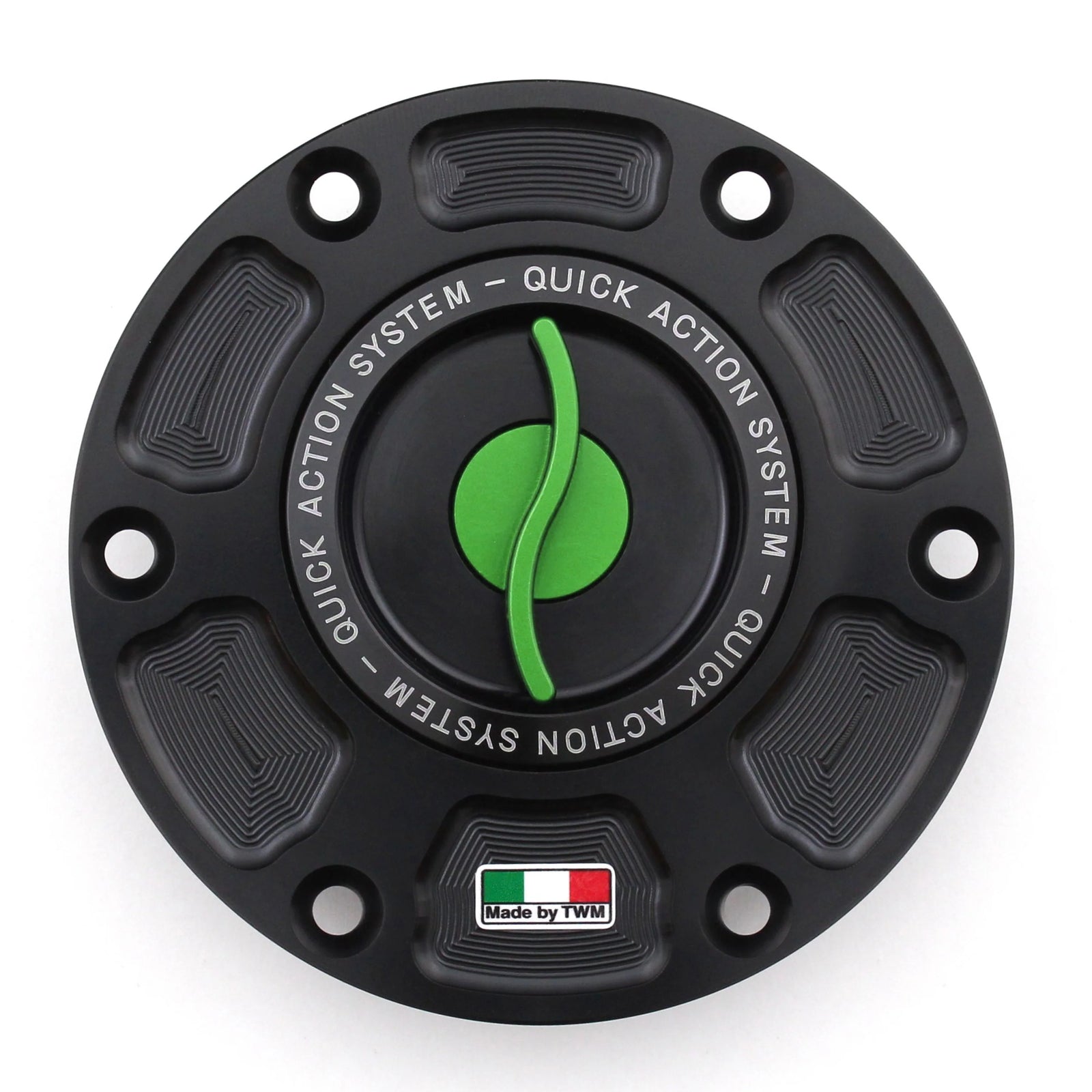 TWM CNC Aluminum Gas Cap / Fuel Cap with Green Center Cap for MV Agusta Motorcycles