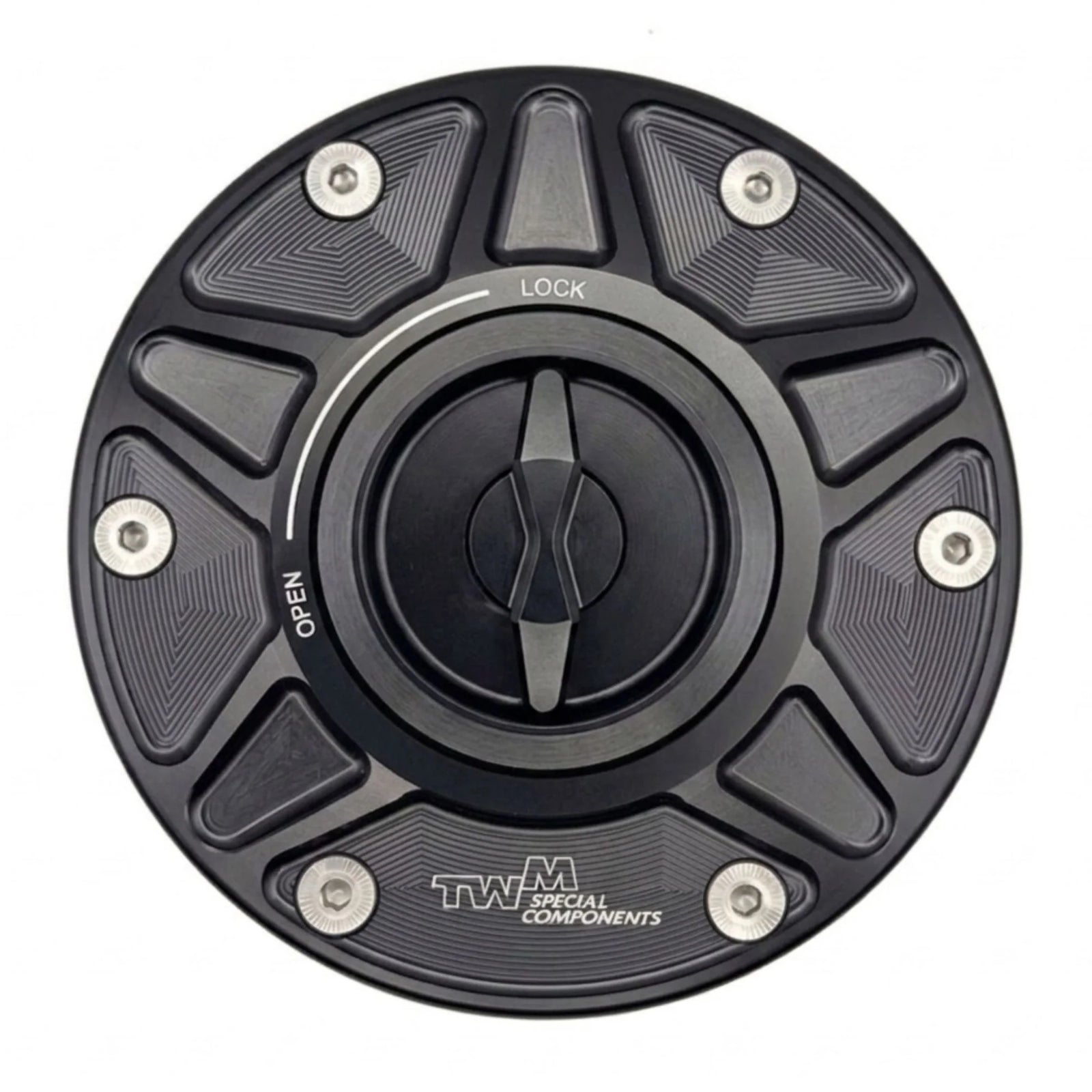 TWM Quick Action CNC Aluminum Gas Cap For Harley Davidson - THDPR.01 - Black