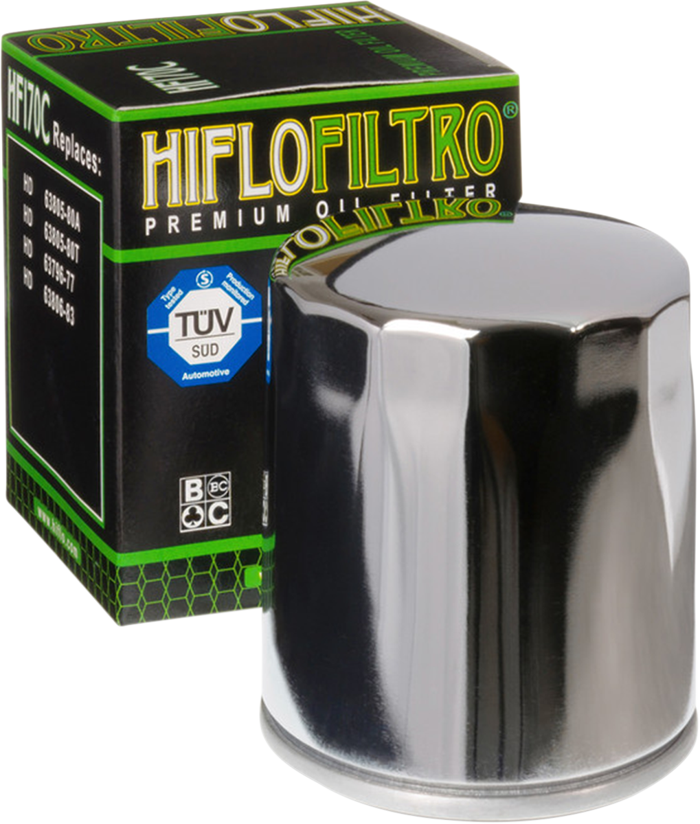 Hiflofiltro Oil Filter - Chrome