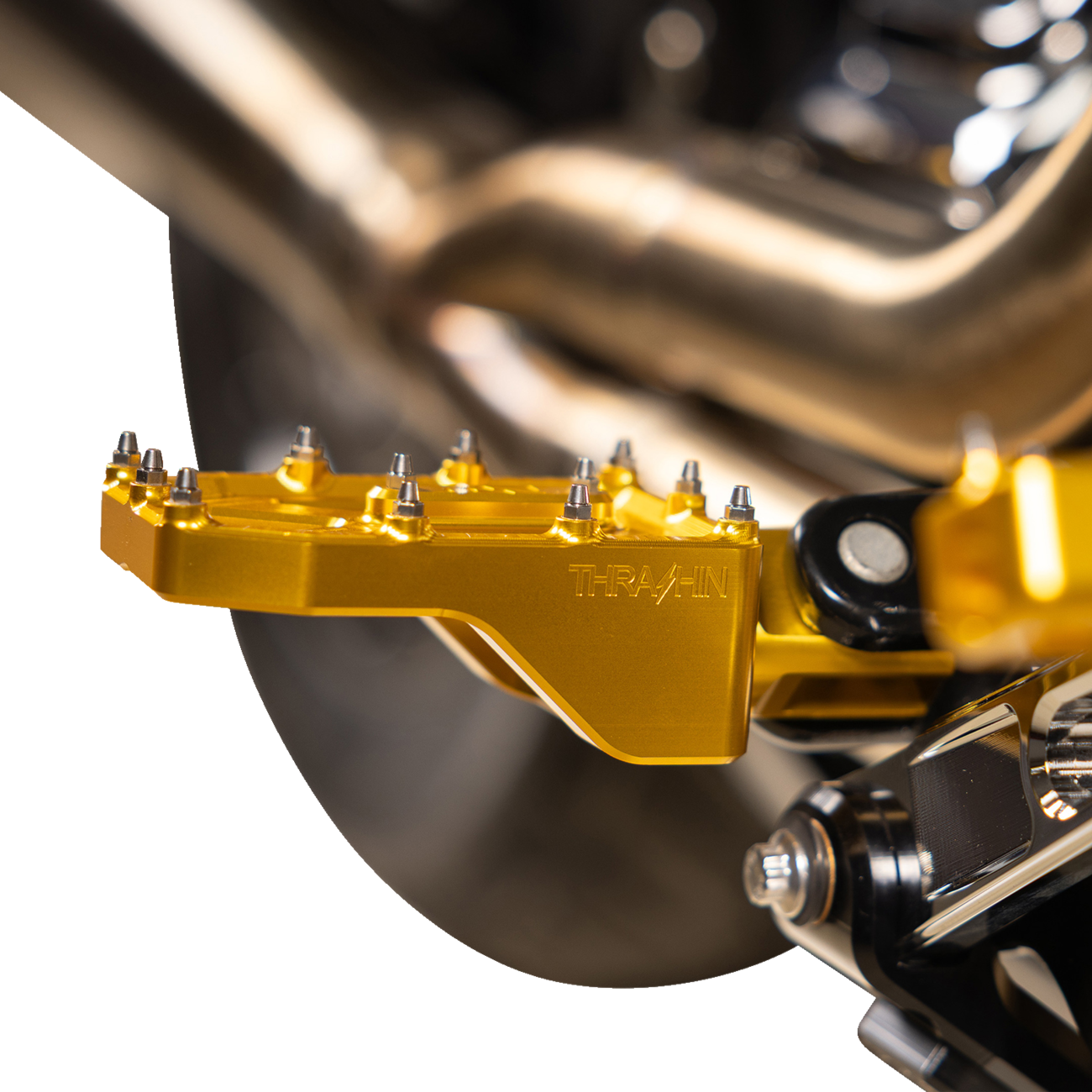 Thrashin Supply CO. Aggressor Foot Pegs - Rear - Gold - HD '72-'25