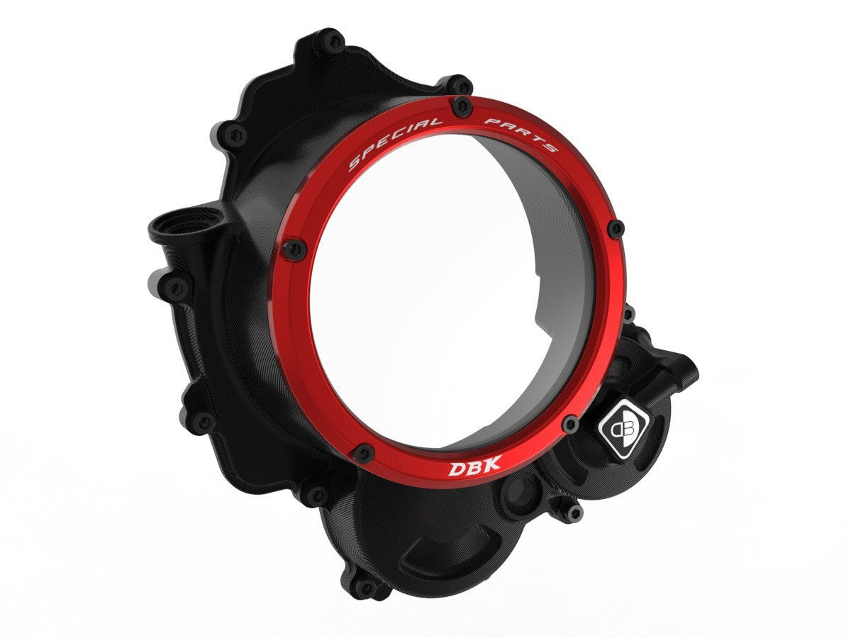 Ducabike DBK CCDV15 Ducati HM 698 Mono Clear Clutch Cover 3D-EVO - BLACK-RED