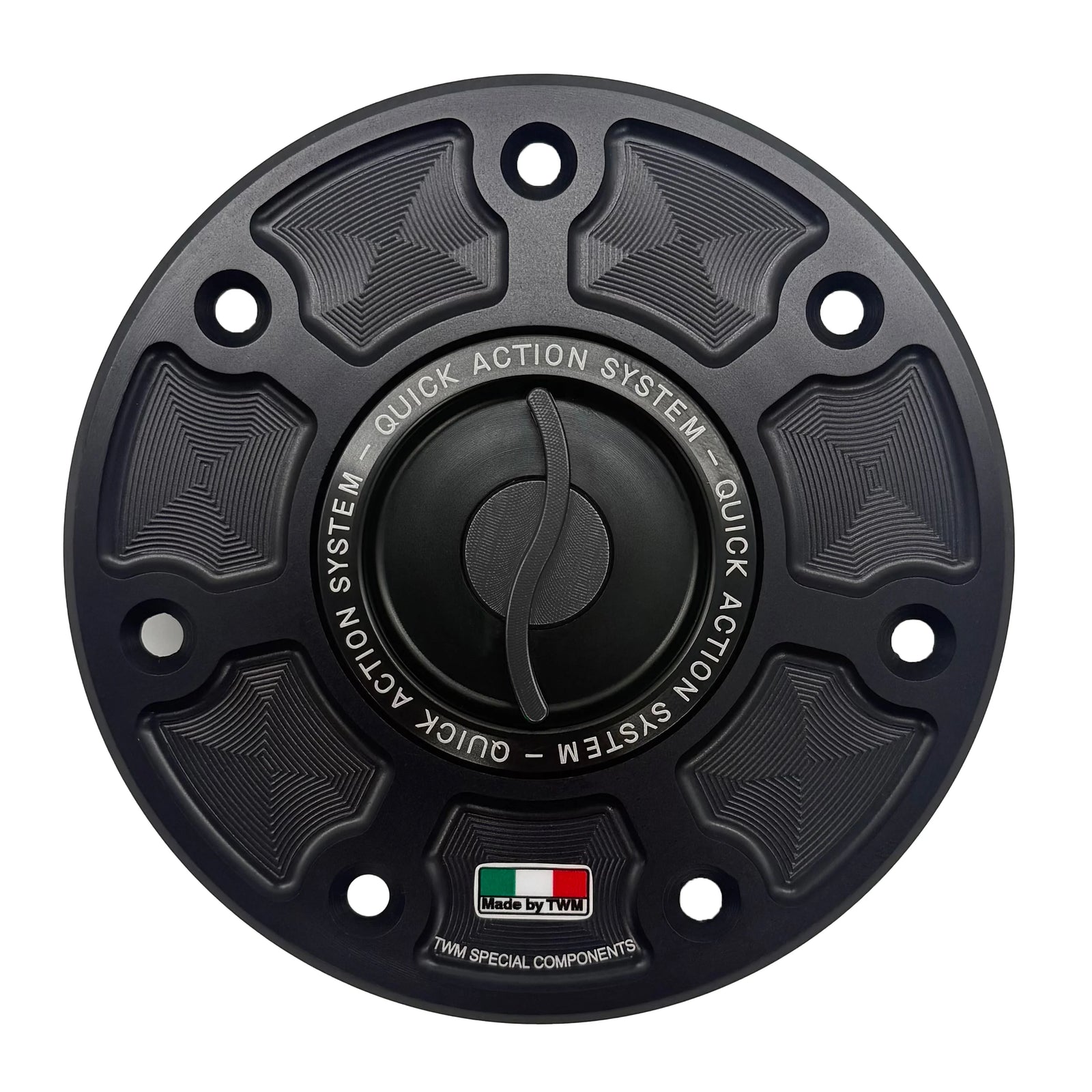 TWM CNC Aluminum Gas Cap / Fuel Cap with Black Center Cap for Kawasaki Motorcycles