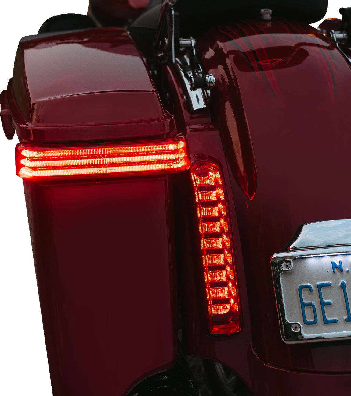 Custom Dynamics Saddlebag LED Lights - Sequential - Chrome/Red