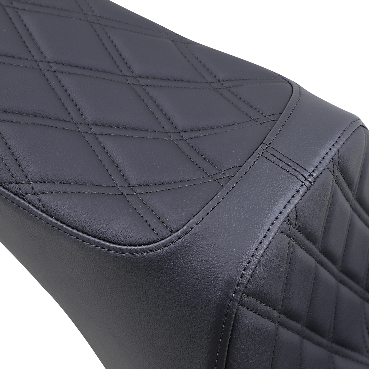Drag Specialties Seats Predator III 2-Up Seat - Vinyl - Double Diamond - Black Stitching - Softail '06-'17