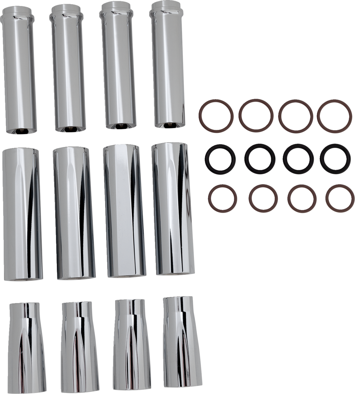 Arlen NESS Pushrod Tube Cover Kit - Deep Cut® - Chrome - Twin Cam