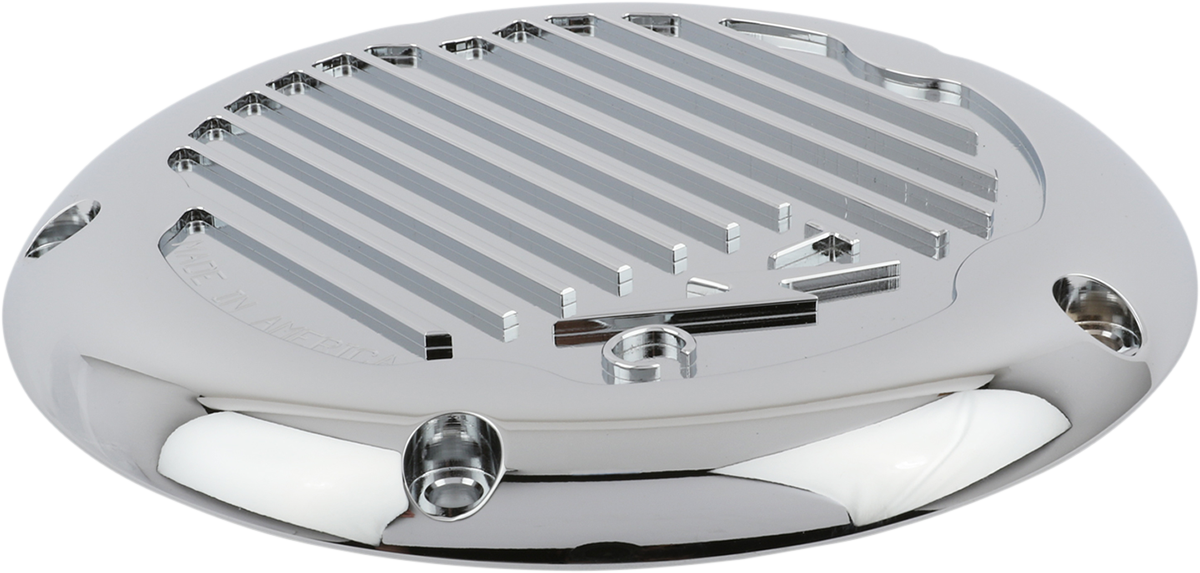 Thrashin Supply CO. Derby Cover Without Gasket - Finned - Chrome - 5 Hole