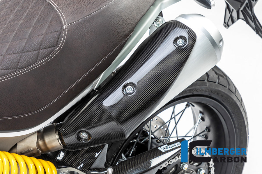 Ilmberger Carbon Exhaust Protection Left Ducati Scrambler 1100 From 2017 - Gloss / Plain