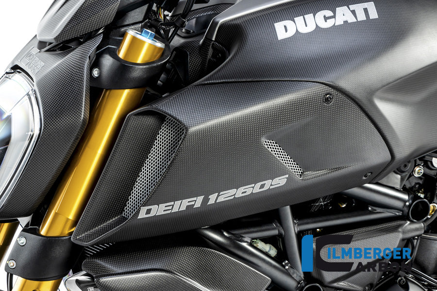 Ilmberger Carbon Air Tube Cover Left Side Ducati Diavel 1260 - Matte