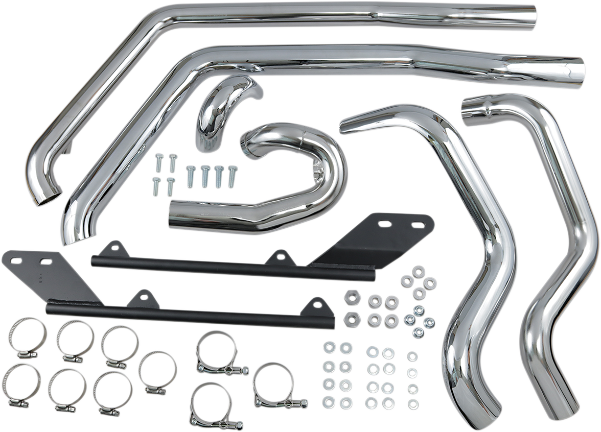 Bassani Xhaust Power Curve True-Dual Crossover Header Pipes - '07-'17 Softail