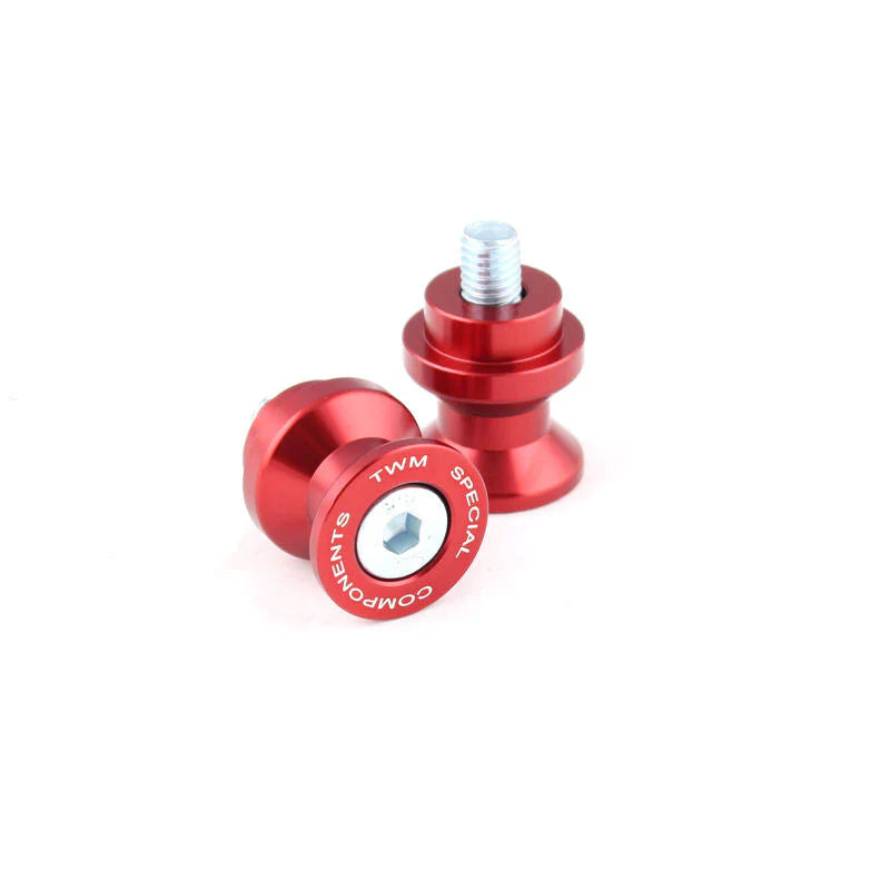 TWM CNC Aluminum Billet Swing Arm Rear Stand Spools Panigale V2 V2S - Red