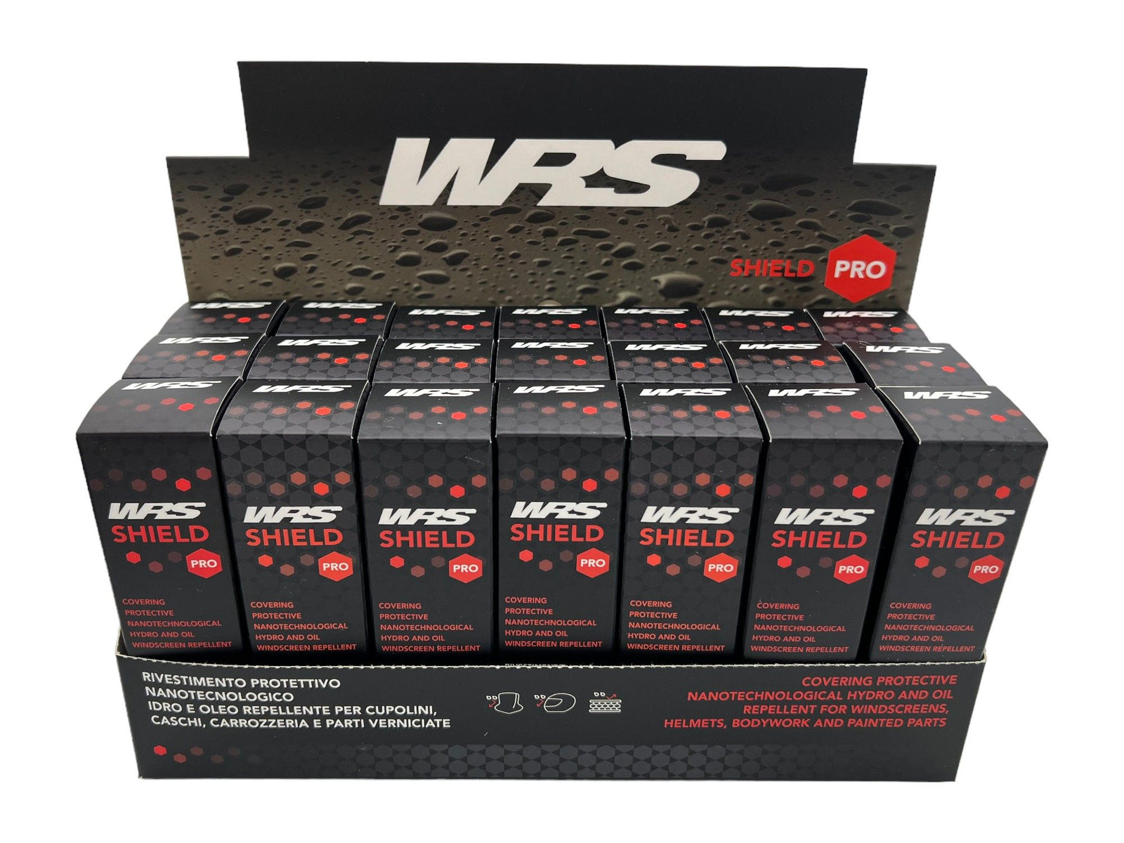 WRS Shield 2.0 Nanotech Protection For Windscreens And Visors Display Box 21 Pieces