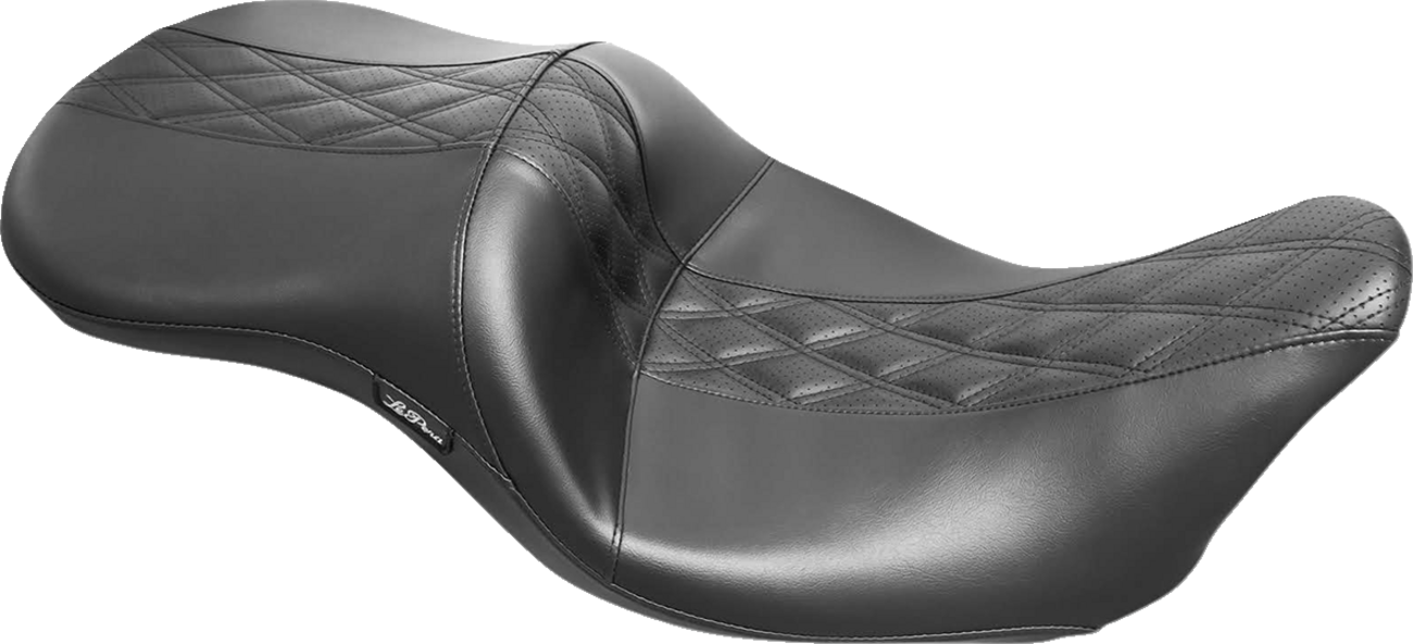Le Pera Maverick Seat - Without Backrest - HR Black Inlay Double Diamond - Black - FL '08-'23