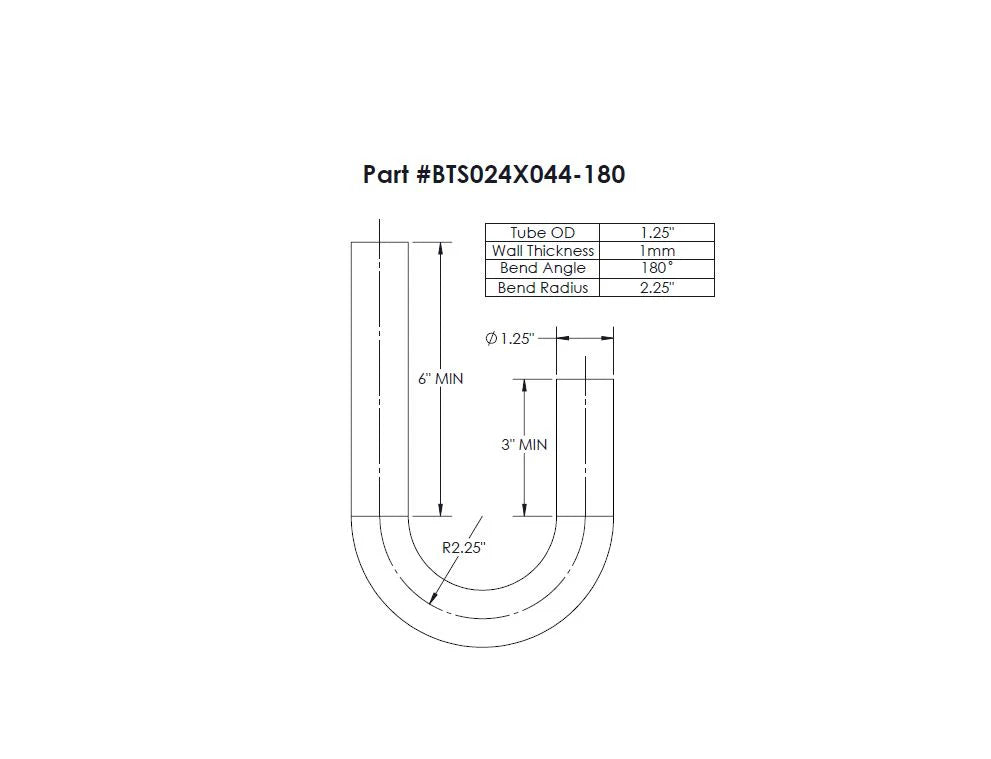 Yoshimura Builder Series 180 Degree Bends - 1.25" OD x 1MM - 180° BEND