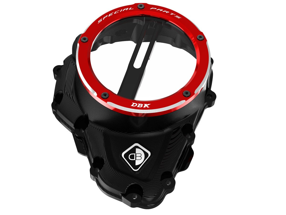 Ducabike DBK Ccdv16 Triumph Clear Clutch Cover Oil Bath 3D-EVO - BLACK-RED