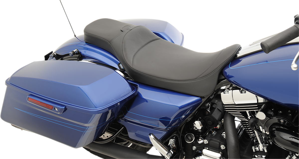 Drag Specialties Seats Extended Reach Predator Seat - Mild Stitched - Backrest Recepticle - FL '08-'24