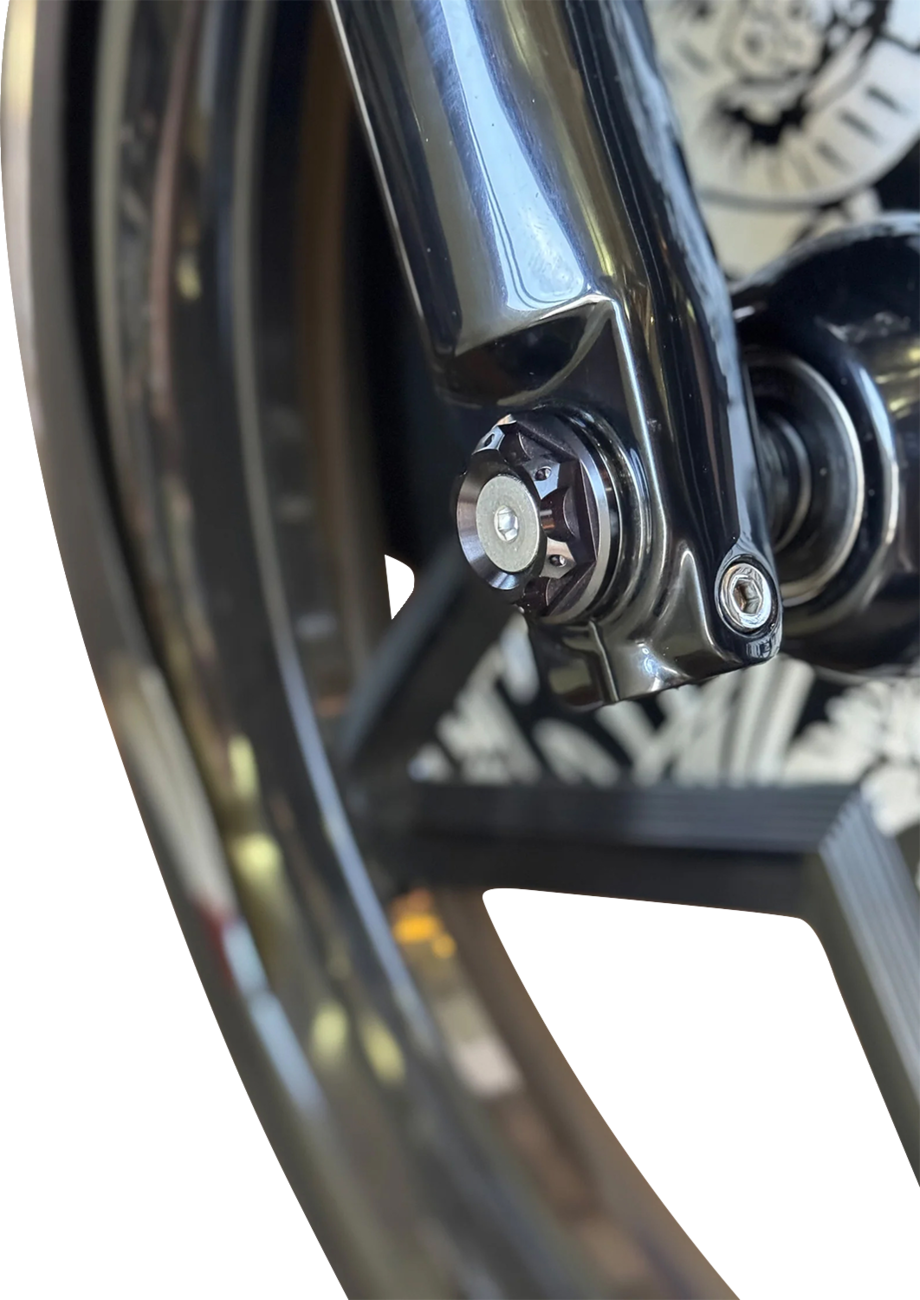 Paul Yaffe Bagger Nation Y-Axle With Turret Style Axle Cover Kit - Custom - Front - Black - 25 MM