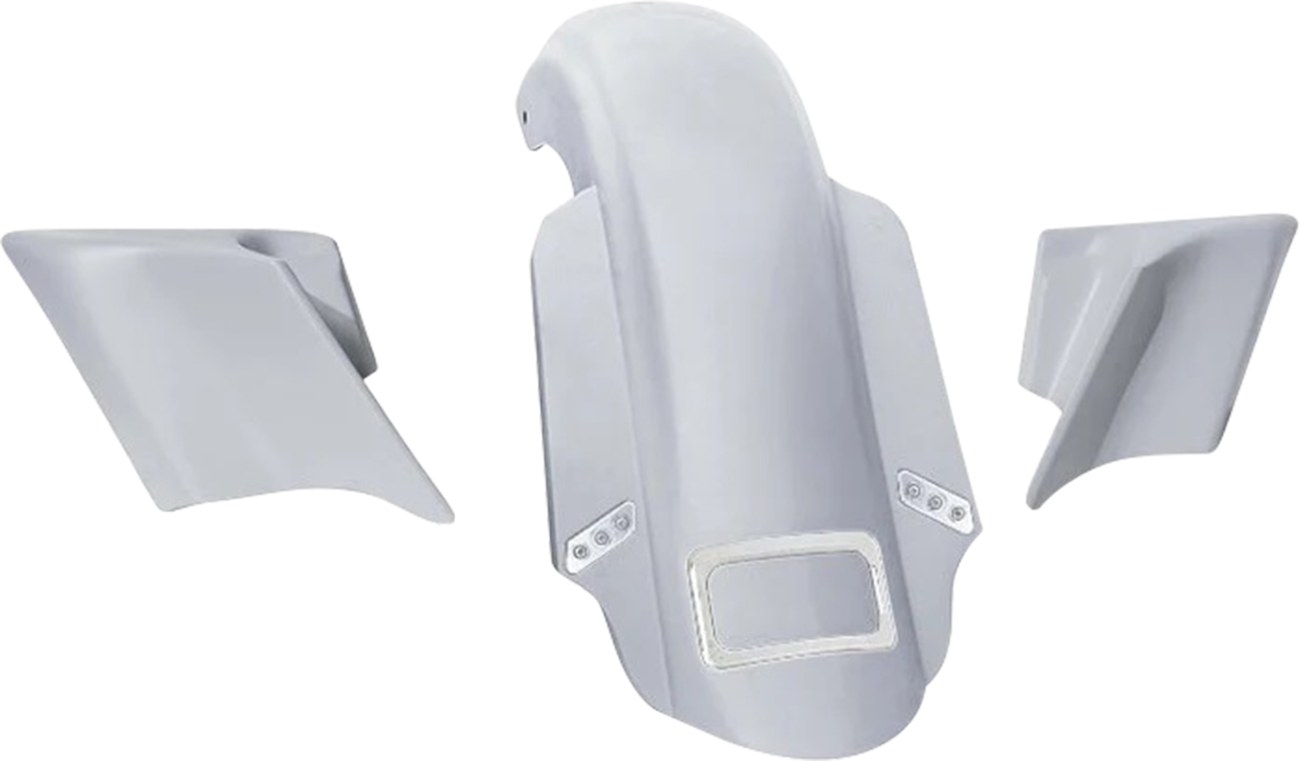 Paul Yaffe Bagger Nation Rear Fender Kit - With Side Covers - Chrome Plate Frame - Thunder Bolts