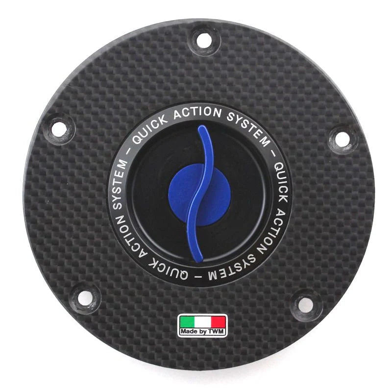 TWM Quick Action Carbon Fiber Gas Cap For Streetfighter V4 V4S - Blue