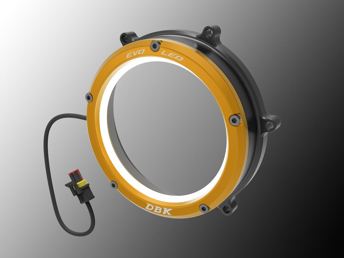 Ducabike DBK Cc1199l02 Evo LED Clear Clutch Cover - BLACK-GOLD